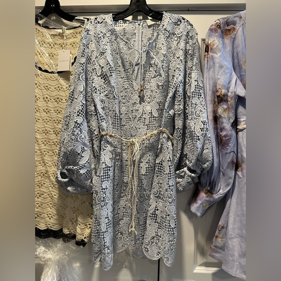NWT ZIMMERMANN coco lace tunic mini dress in powder blue NWT ZIMMERMANN coco lace tunic mini dress in powder blue